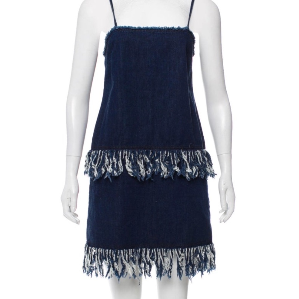 N/Nicholas Denim Fringe Dress size 4